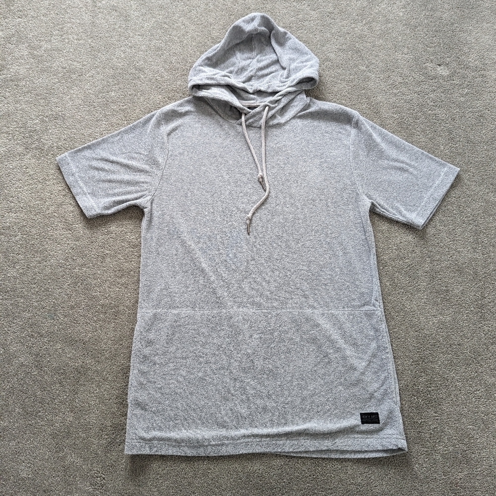 Ninth Hall Men's Short Sleeve Size Medium Silver Gray French Terry Hoodie